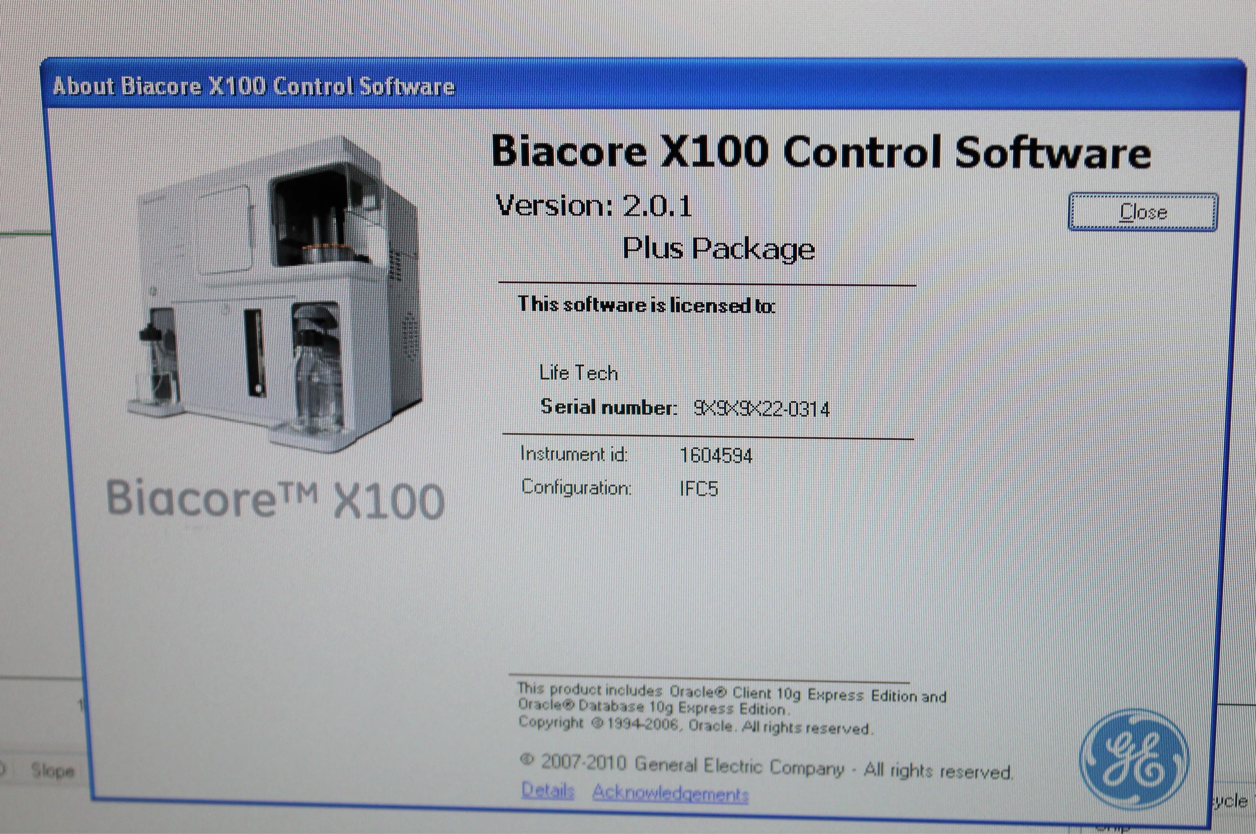 GE Healthcare Biacore X100 Class 2 Used Bioanalyzer