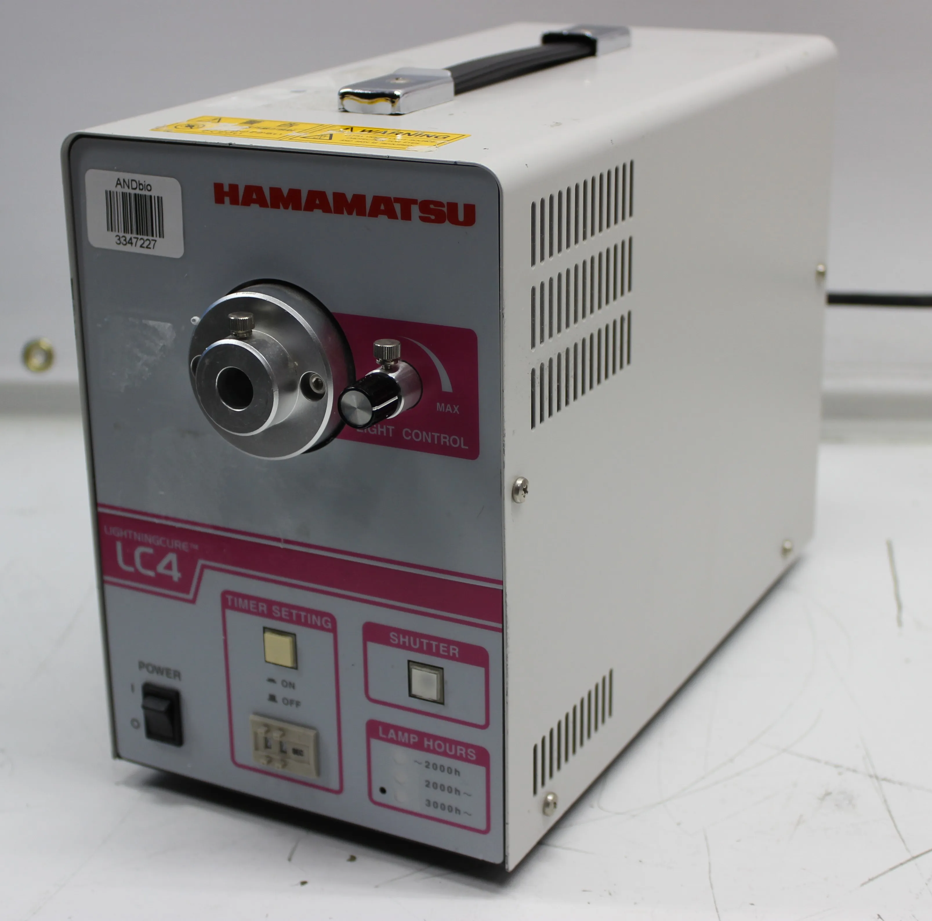 Hamamatsu UV Spot Lightsource LC4L8444-01 Lightningcure Mercury-Xenon Lamp LC4 Class 2 Used Lab Accessory