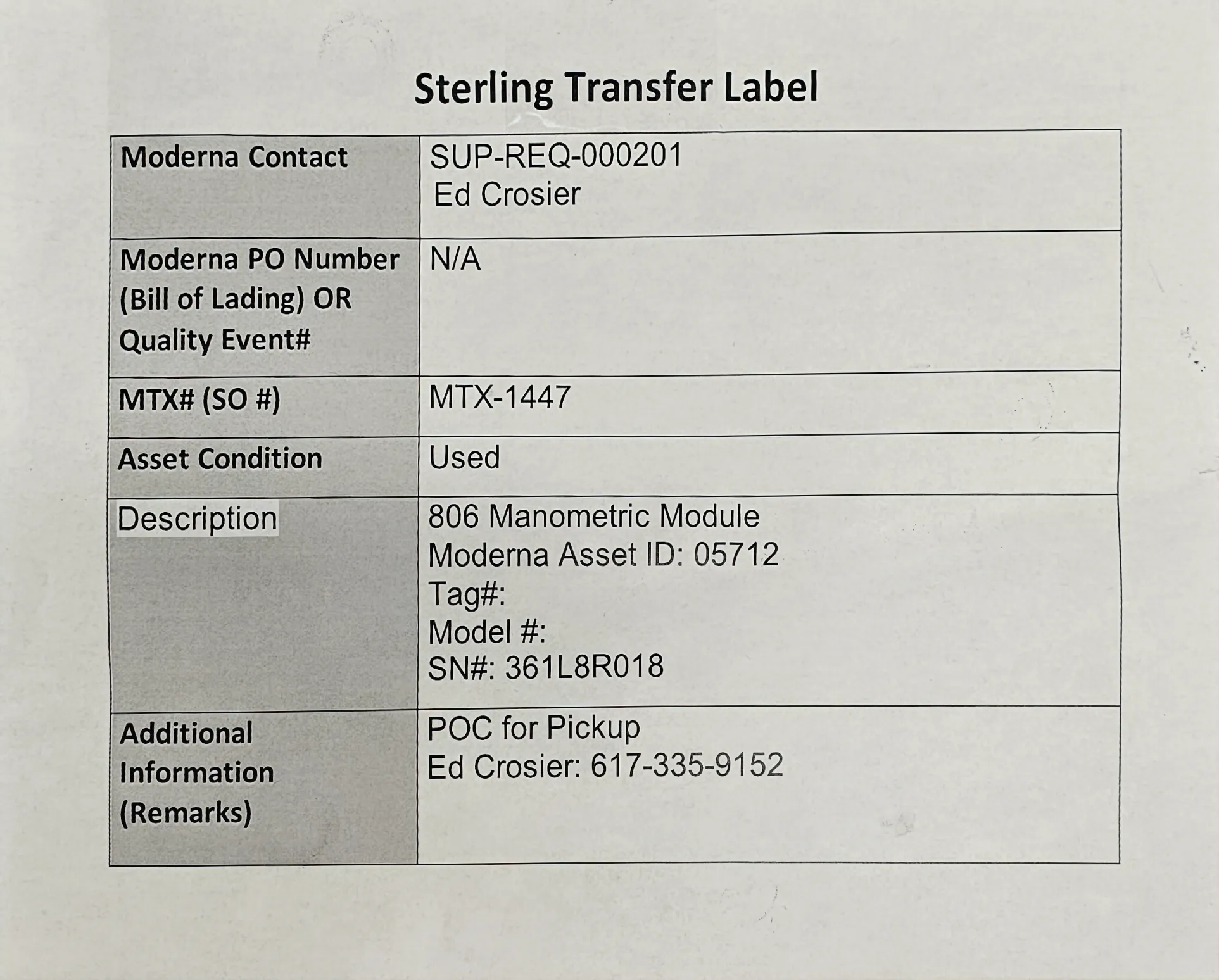 Gilson 806 Manometric Module - HPLC / FPLC / GC / CE Equipment