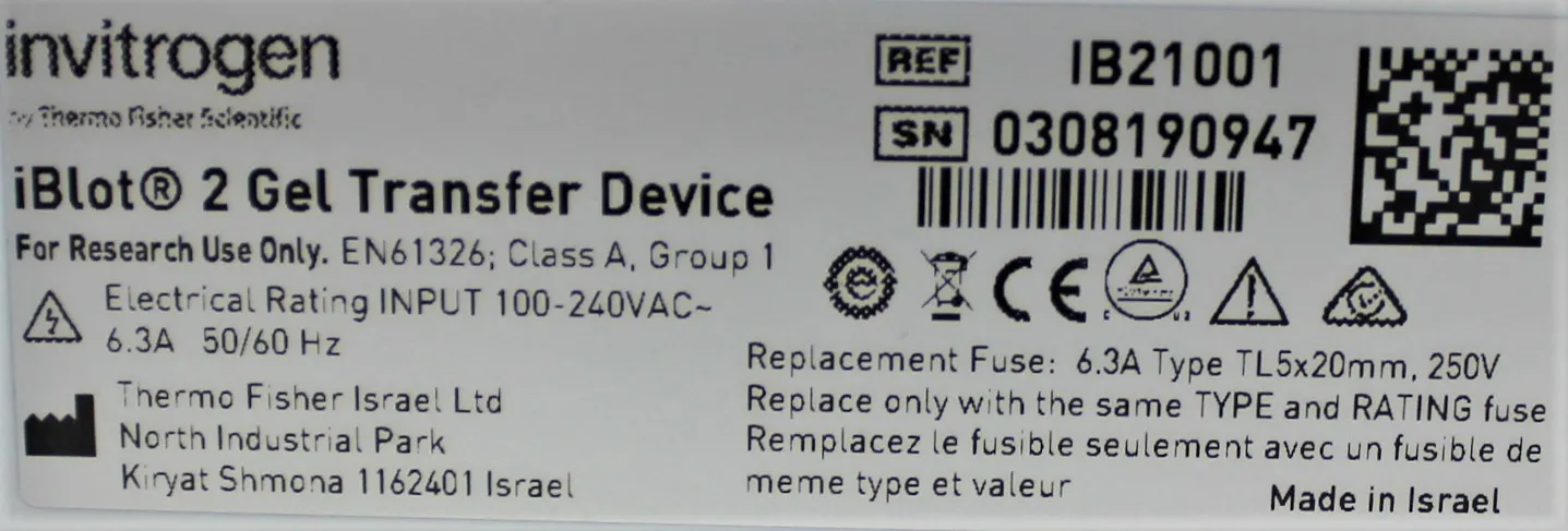 Invitrogen iBlot 2 Gel Transfer Device IB21001