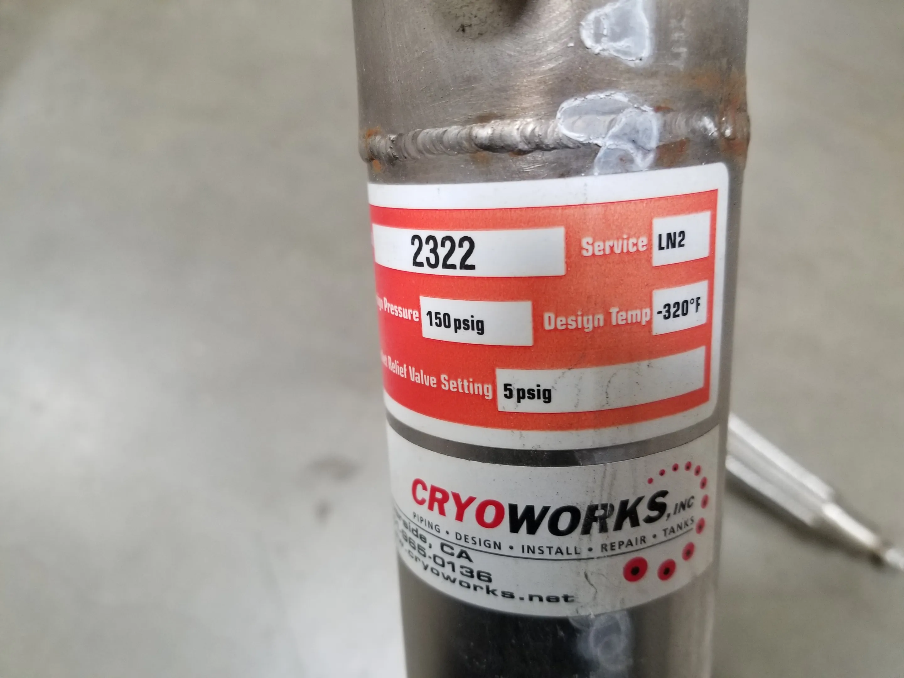 CryoWorks Liquid Nitrogen Piping for Pharma Industry