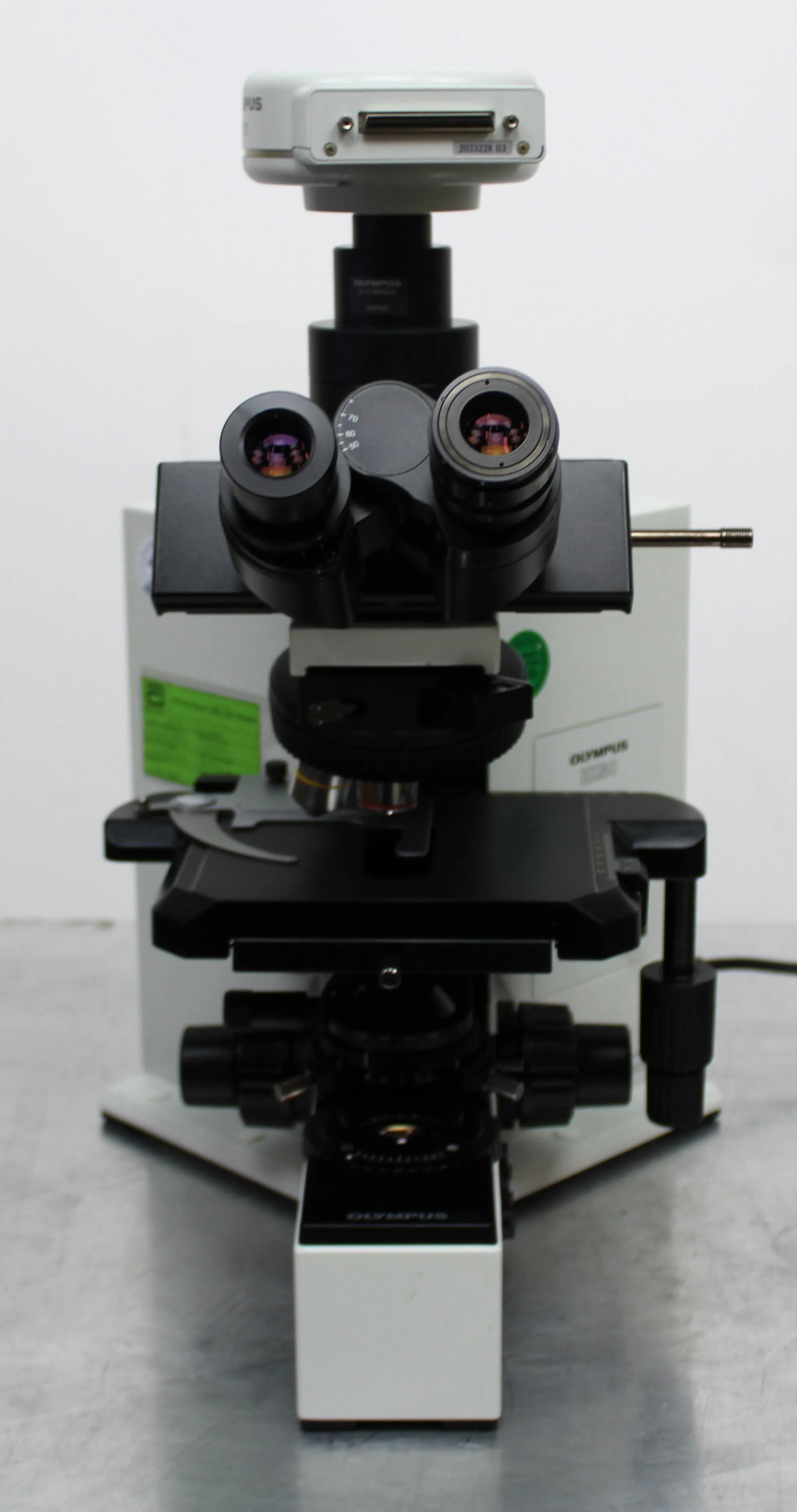 Olympus BX50F4 Microscope with Accessories and Camera