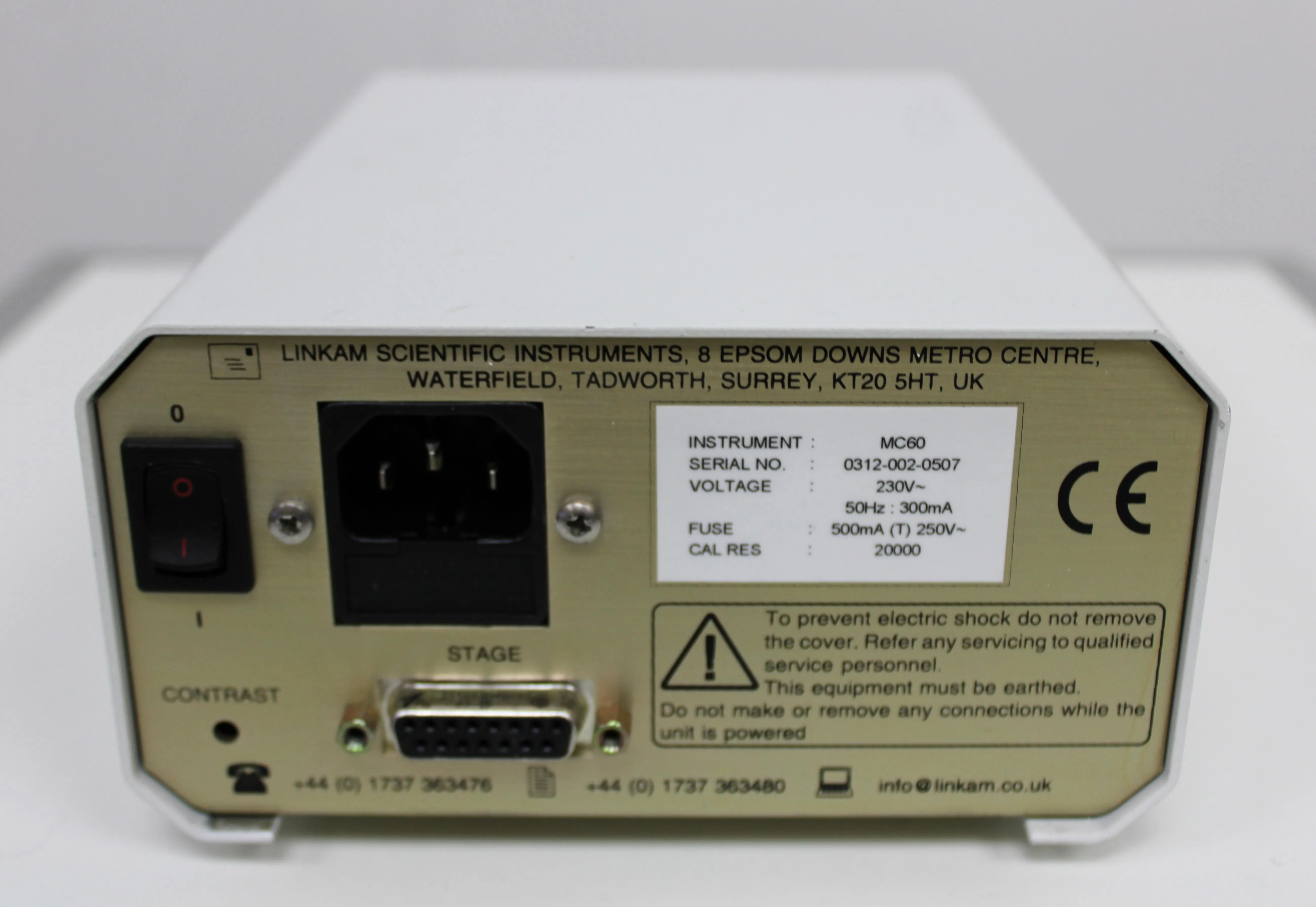 Linkam MC60 Basic Warm Stage Controller for Biological Applications