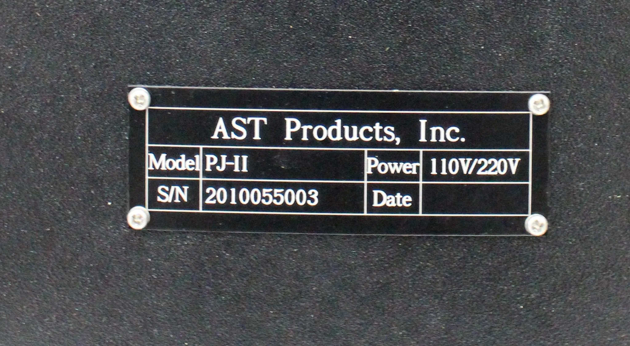 AST Products Bench Top Plasma Surface Treatment System PJ-II